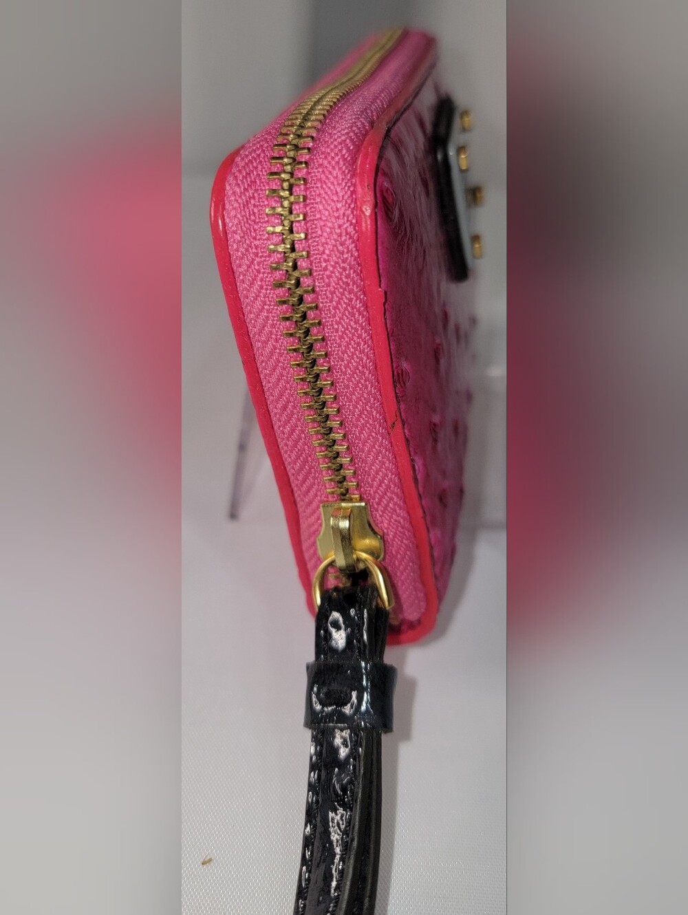 Marc by Marc Jacobs Hot Pink Ostrich-Embossed Wristlet Clutch Wallet NWT. - Picture 12 of 16